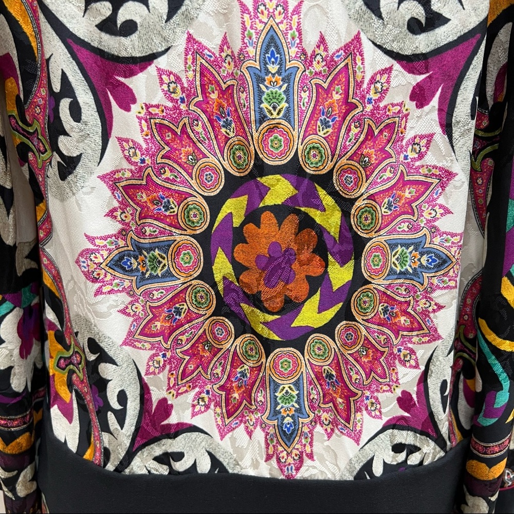 Etro Italian Luxury Colorful Paisley Wrap Kimono Dress - Picture 8 of 10